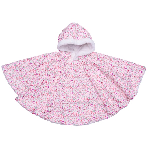 [580351] BB&Co | Poncho Liberty/Sherpa Blanc 12-36M