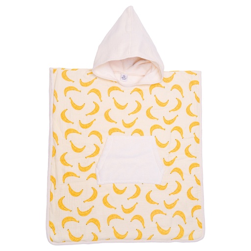 [580353] BB&Co | Poncho Bambou Ivoire/Bananes 3-5Y