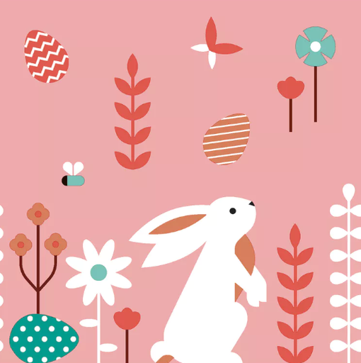 [580571] Duni | Servetten Pink Bunny 3-laags 33x33cm 20-pack