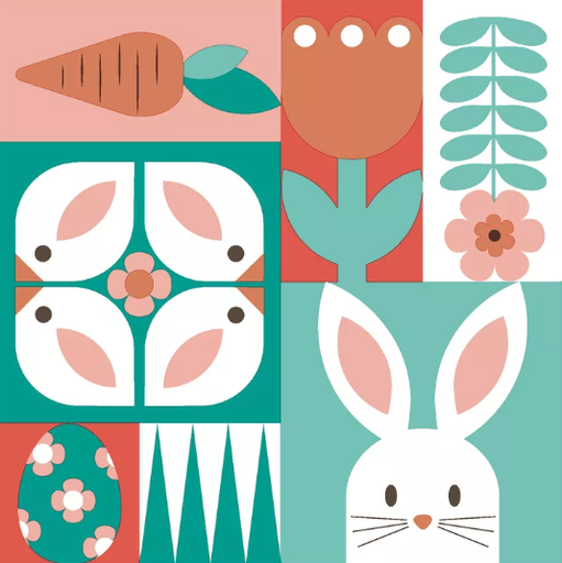 [580573] Duni | Servetten Easter Square 3-laags 33x33cm 20-pack