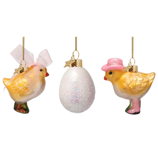 [580624] Vondels | Hangfiguur Fashion Chicks Easter Glas H6cm 3-pack