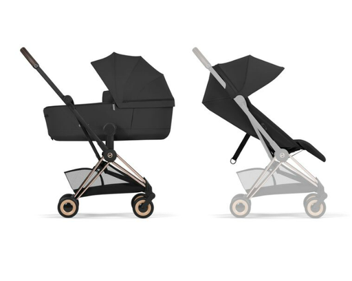 [580821] Cybex | Buggy Coÿa Comfort Set Frame Rosegold/Plooibare Draagmand/Zitbekleding Sepia Black