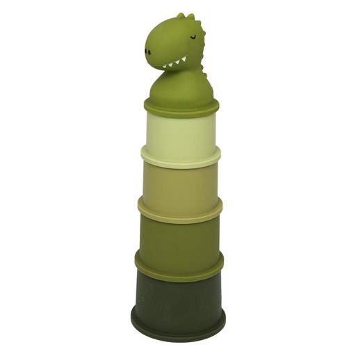 [581171] Trixie | Badspeelgoed Stapelpotjes Mr. Dino Groen 5-Pack