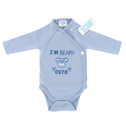 [581196] VIB | Body "I'm Beary Cute" Dusty Blue 0-3m