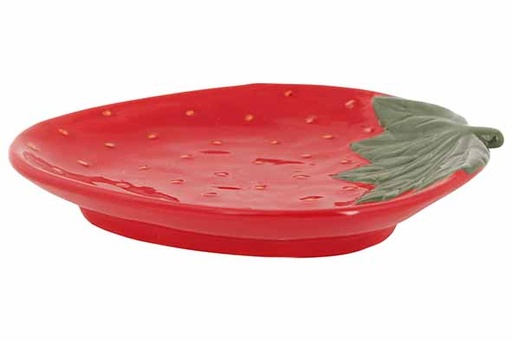 [581630] Cosy & Trendy | Schaal Aardbei Rood Keramiek 21x17,5x3cm