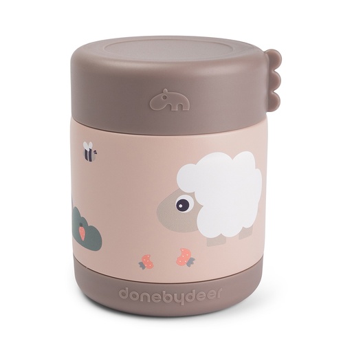 [581718] Done by Deer | Thermos Tiny Farm Food Jar Roze 300ml