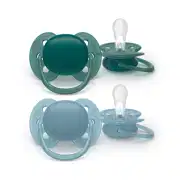 [582088] Avent | Fopspeen Ultra Soft 6-18m Blauw/groen 2-pack  