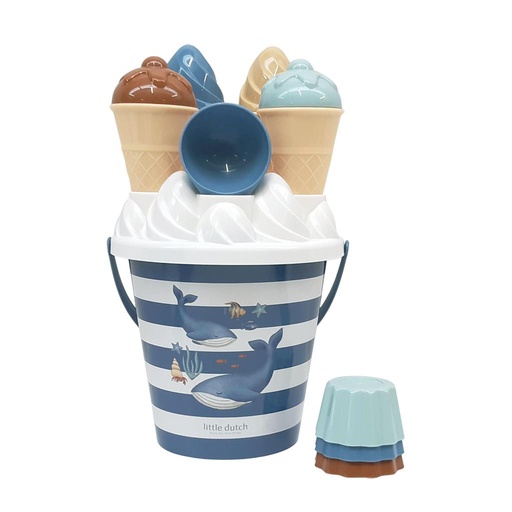 [582122] Little Dutch | Strandspeelgoed Ocean World IJsjes Emmerset Blauw 14-delig
