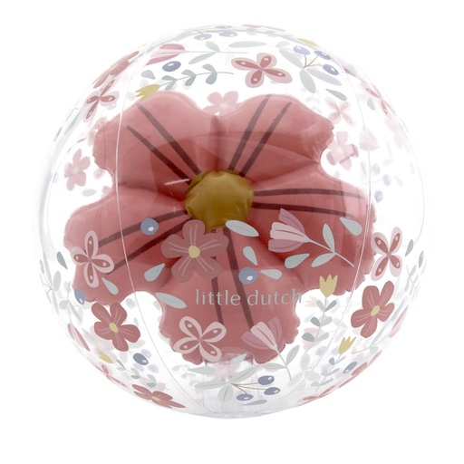 [582132] Little Dutch | Strandspeelgoed Strandbal Pink Flowers 3D Bloem Roze Ø35cm