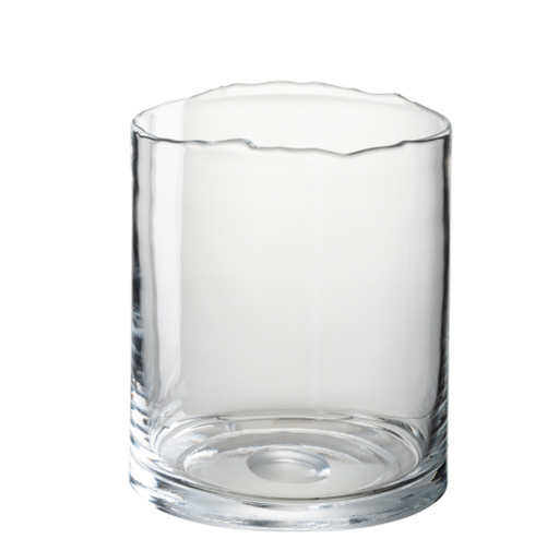 [582200] J-Line | Windlicht Onregelmatige Rand Glas Ø17x20cm 