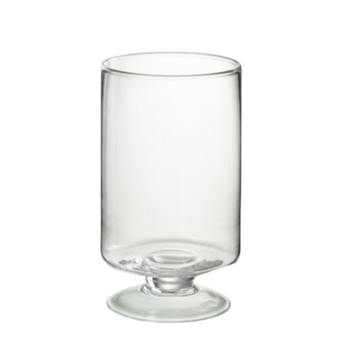 [582301] J-Line | Windlicht Op Voet Glas Transparant Ø16x25cm 