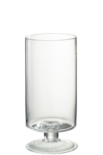 [582302] J-Line | Windlicht Op Voet Glas Transparant Ø16x33,5cm