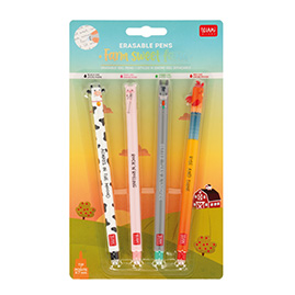 [582630] Legami | Balpen Farm Sweet Farm Erasable Gel Pens 4pack