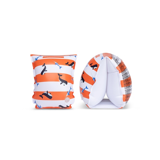 [583001] Swim Essentials | Zwembandjes Ocean Stripes Oranje/Wit 2-6Y