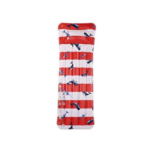[583020] Swim Essentials | Luchtmatras Ocean Stripes Rood/Wit 177cm