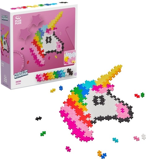 [583223] Plus-Plus | Educatief Speelgoed Puzzel op Nummer Eenhoorn 250-delig