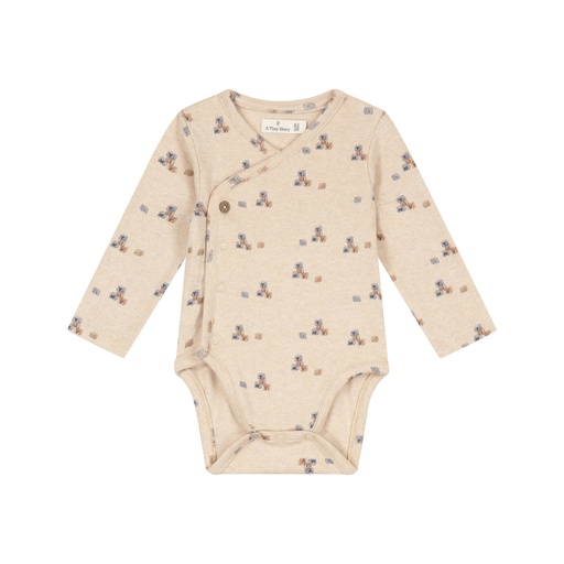 A Tiny Story | Body Boys Overslag Longsleeve Beige Melange