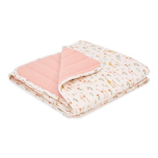 [587466] Little Dutch | Deken Wieg Safari Friends  Blooming Safari Roze 70x100cm