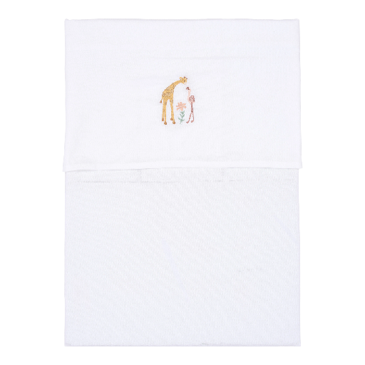 [587469] Little Dutch | Laken Wieg Safari Friends Flamingo Wit 70x100cm 