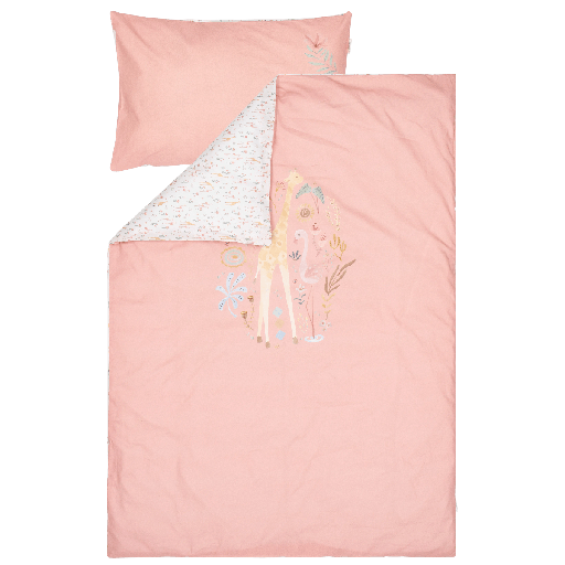 [587477] Little Dutch | Donsovertrek Safari Friends Blooming Safari Roze 100x140cm