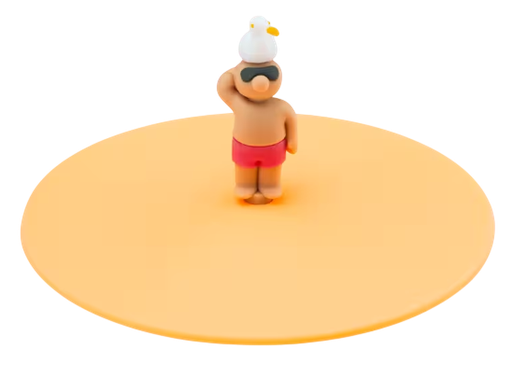 [587521] Lurch | Deksel Beach Friends Sam Seagull Siliconen Oranje
