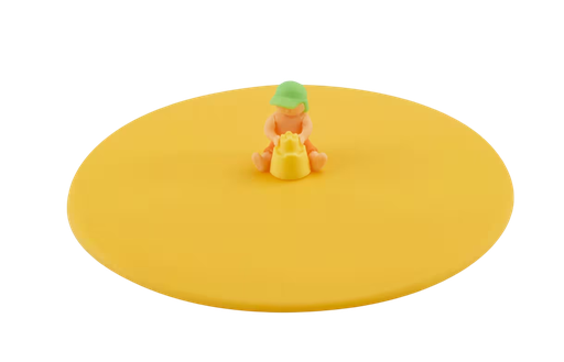 [587529] Lurch | Deksel Beach Kids Simon Sandcastle Siliconen Geel