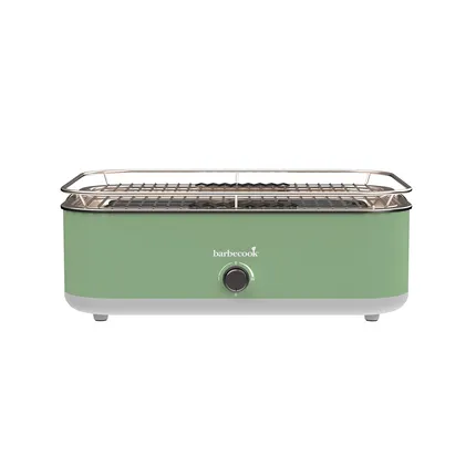 [589054] Barbecook | Barbecue E-Carlo Tafelmodel Elektrisch RVS Rooster 42,5x33x16,5cm/1,5m Snoer vr 4 Personen Groen
