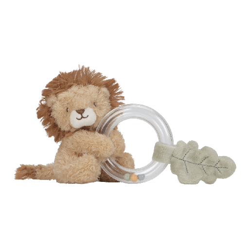 [589076] Little Dutch | Rammelaar Safari Friends Leeuw Ringrammelaar Geel 