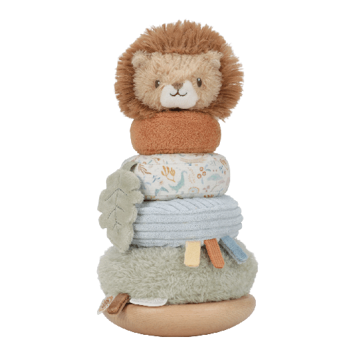 [589083] Little Dutch | Stapelpyramide Safari Friends Tuimelstapelaar Hout/Textiel +12m
