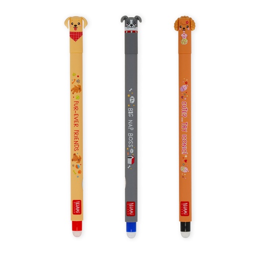 [589145] Legami | Balpen Fur-ever Friends Erasable Gel Pens 3-pack 