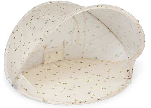 [471833] UV TENT, Beach tent pop up anti UV 50+ lemon, ecru, all over print citroenen, pvc, vanaf 0 maand