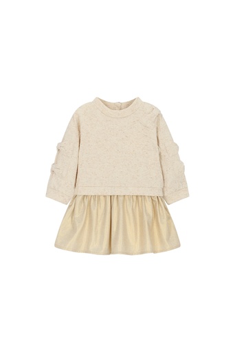 Le Chic | Jurk Girls Saby Beige Melee Ecru