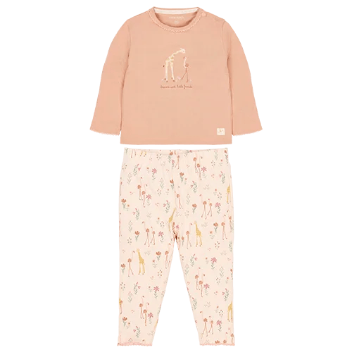 Little Dutch | Pyjama Girls Safari Friends Flamingo Deep Pink 2-delig