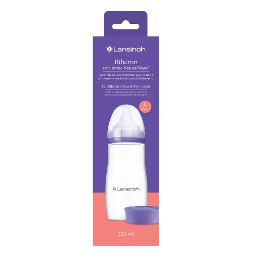 [592088] Lansinoh | Breedhalsfles met NaturalWave Speen 330 ml
