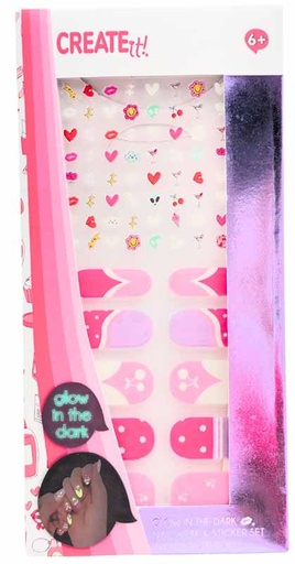 [592143] Create It! | Make-up Nail Sticker Set Glow in the Dark