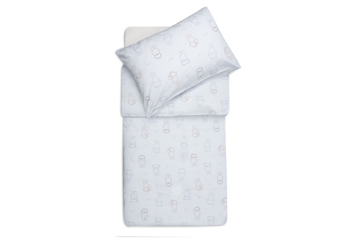 [592277] Jollein | Donsovertrek + Sloop Miffy Moments Cloudy Blue Blauw 100x140cm 