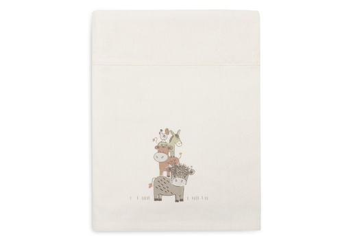 [592285] Jollein | Laken Wieg Barn Buddies Ecru 75x100cm 