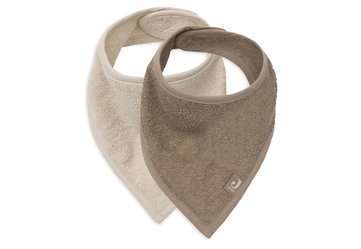 [592391] Jollein | Spuugdoekje  Sand/Milky Coffee Drukknopensluiting Ecru/Bruin 2-pack