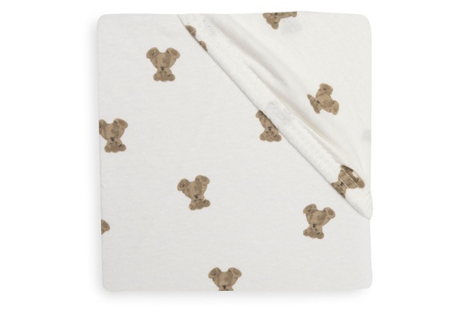 [592547] Jollein | Hoeslaken Mini Teddy Bear Jersey Wit/Bruin 60x120cm