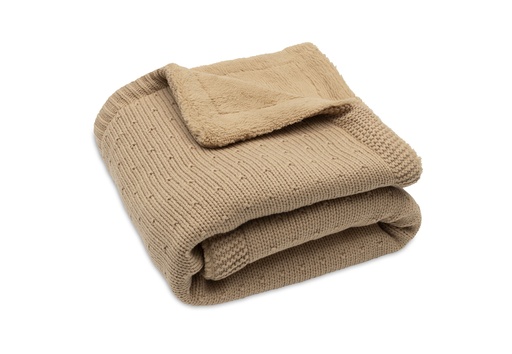 [592584] Jollein | Deken Wieg Hazel/Fluffy Sprinkle Knit Bruin 75x100cm 