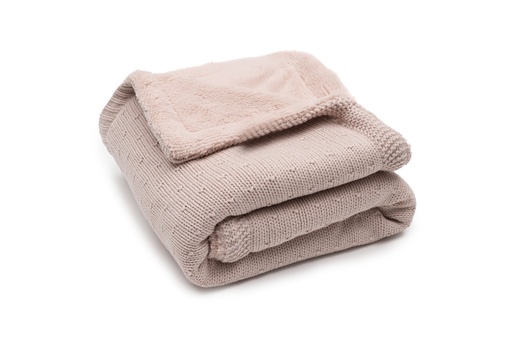 [592585] Jollein | Deken Wieg Silk Rose/Fluffy Sprinkle Knit Roze 75x100cm 