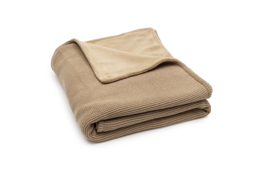 [592592] Jollein | Deken Ledikant Hazel/Fleece Basic Knit Bruin 100x150cm
