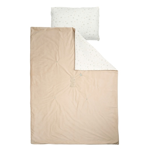 [592681] Nattou | Donsovertrek + Sloop Velours/Tetra Katoen  140x100/40x60cm