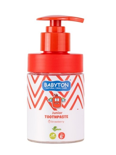 [592929] Babyton | Tandpasta Natuurlijke Tandpasta Fluoridevrij Aardbei Pompflacon 200g