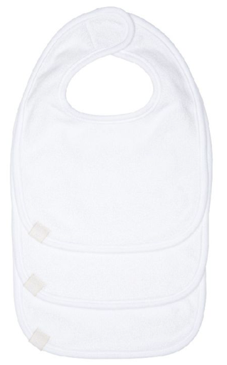 [201861] Laessig | Slabbetje Newborn Bib Jersey Velcrosluiting Wit 3-pack