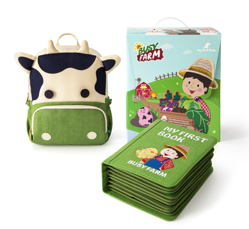 [595289] My First Book | Geschenkset My First Book Busy Farm Rugzak+Boek