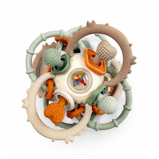 [596250] Bo Jungle | Bal Sensorische Bal Twist & Rattle Ball Silicone 