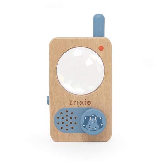 [596963] Trixie | Educatief Speelgoed Walkie Talkie Mr Triceratops Hout Blauw