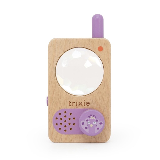 [596964] Trixie | Educatief Speelgoed Walkie Talkie Mrs Peacock Hout Paars