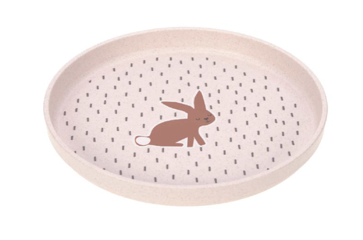 [425118] PLAT BORD, Plate, Little Forest Rabbit, rond, all over streepjesprint/print konijn, PP/Cellulose, 1 stuk(s), 2021